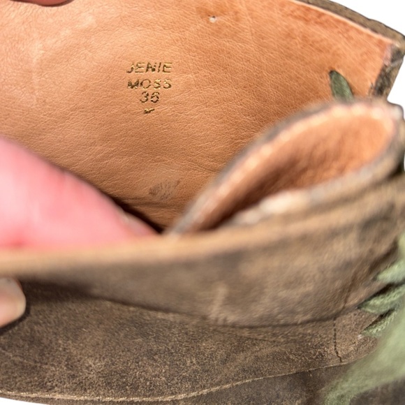 Modern Vintage Lace Up Green Suede Jenie Ankle Booties Size 6 - Picture 8 of 16